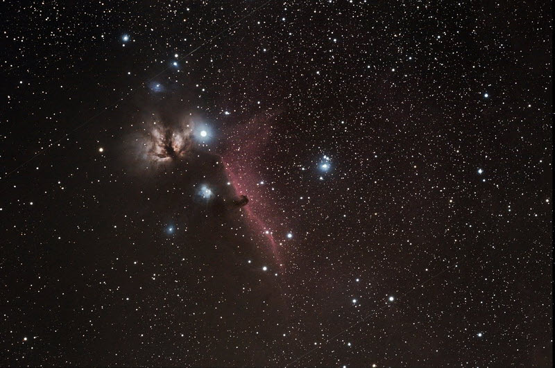Flame and Horsehead nebulae